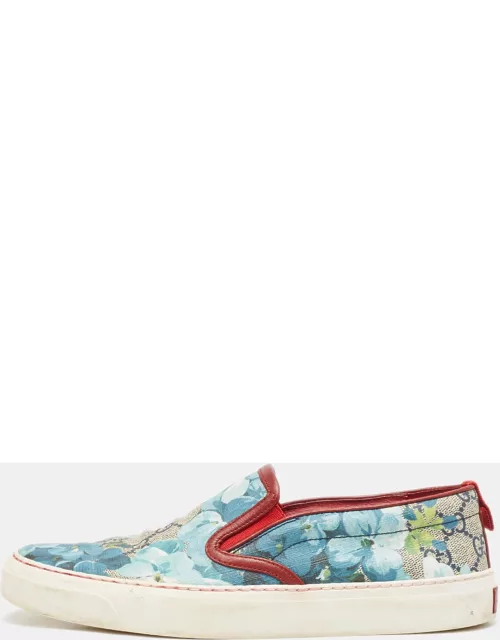 Gucci Multicolor GG Supreme Blooms Printed Canvas Slip On Sneaker
