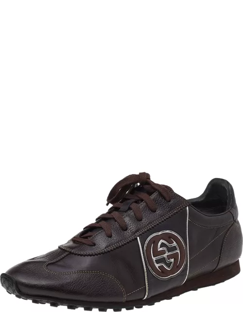 Gucci Brown Leather Low Top Sneaker