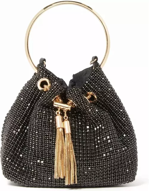 Forever New Women's Skylah Sparkle Metal-Handle Bag in Black Outer/Polyester