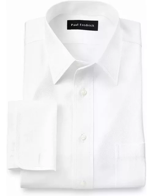 Non-iron Cotton Herringbone Point Collar French Cuff Dress Shirt