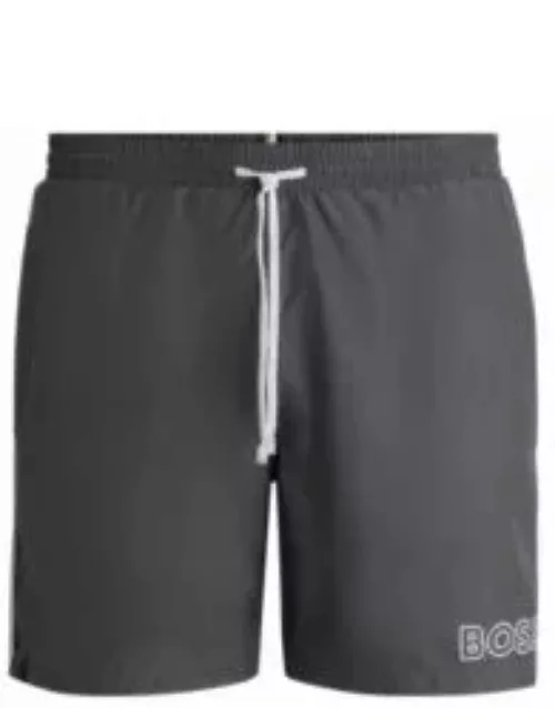 Logo swim shorts in quick-drying fabric- Light Grey Men's Swim Short