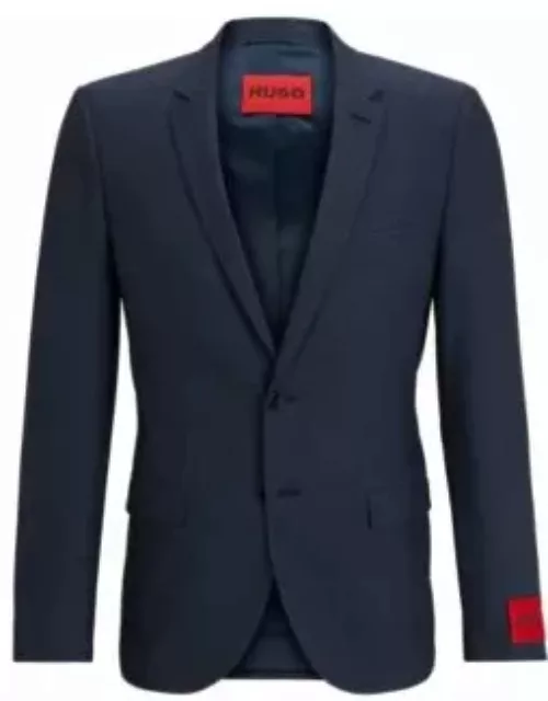 Extra-slim-fit jacket in stretch twill- Dark Blue Men's Sport Coat