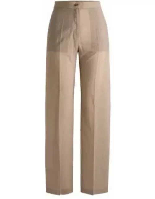 Relaxed-fit trousers- Light Beige Women's Formal Pant