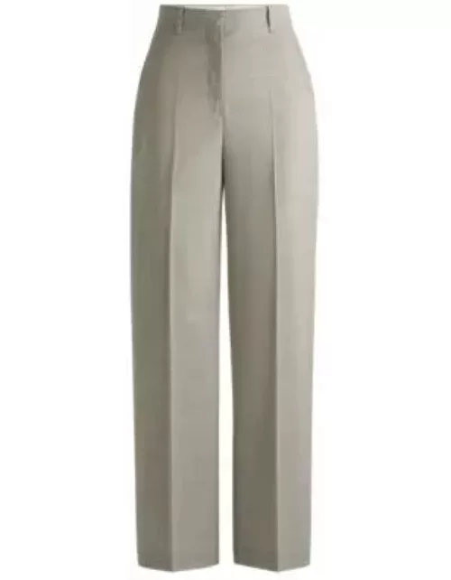Regular-fit trousers in virgin wool- Light Beige Women's Formal Pant
