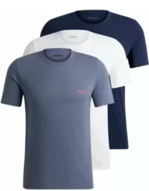 Triple-pack of cotton underwear T-shirts with logo print- White Men's Underwear and Nightwear