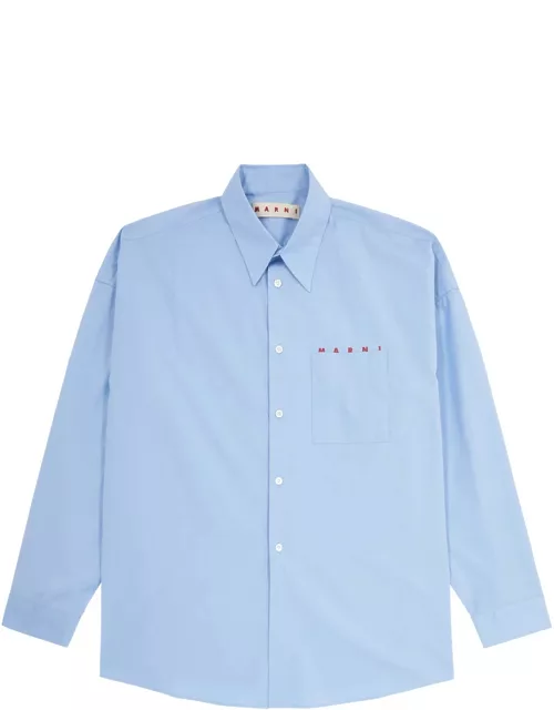 Marni Logo-print Cotton Shirt - Light Blue - 46 (IT46 / S)