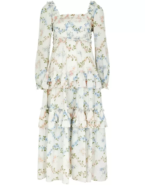 Needle & Thread Dancing Daisies Floral-print Cotton Midi Dress - Multicoloured - 12 (UK12 / M)