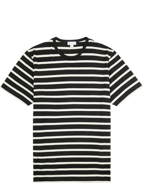 Sunspel Striped Cotton T-shirt - Navy