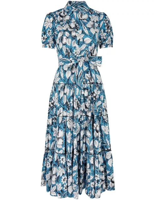 Diane Von Furstenberg Queena Printed Cotton-blend Shirt Dress - Blue - XS (UK6 / XS)
