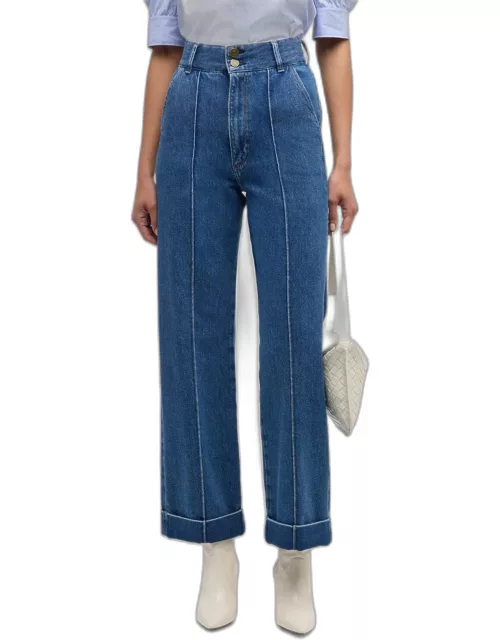 70s Cuffed Crop Straight Jean