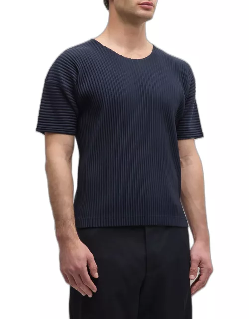 Men's Basics Short-Sleeve Pleated Shirt
