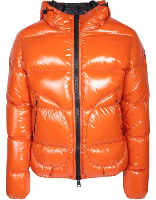 Herno Orange Gloss Bomber Jacket