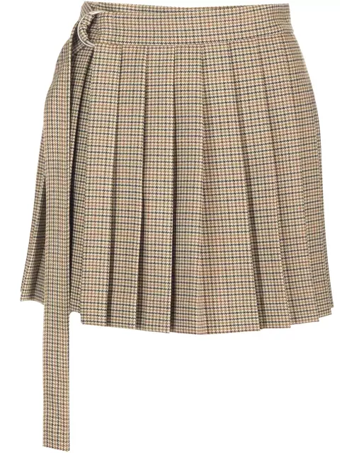 Ami Alexandre Mattiussi Mini Kilt Skirt In Wool Gabardine.
