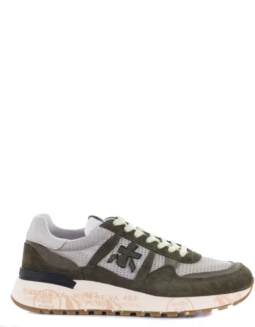 Premiata Sneakers In Suede And Perforated Mesh