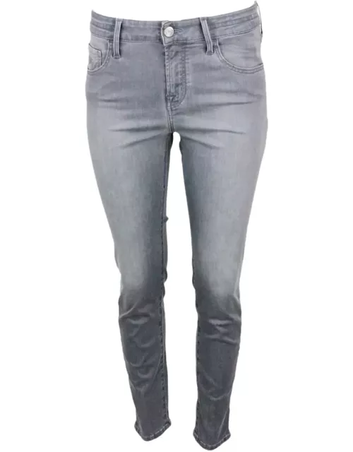 Jacob Cohen Kimberly Cropped Skynny 5-pocket Denim Trousers With Regular Waist In Soft Stretch Denim With Zip Closure