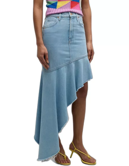 The Crinkle Cut Denim Skirt