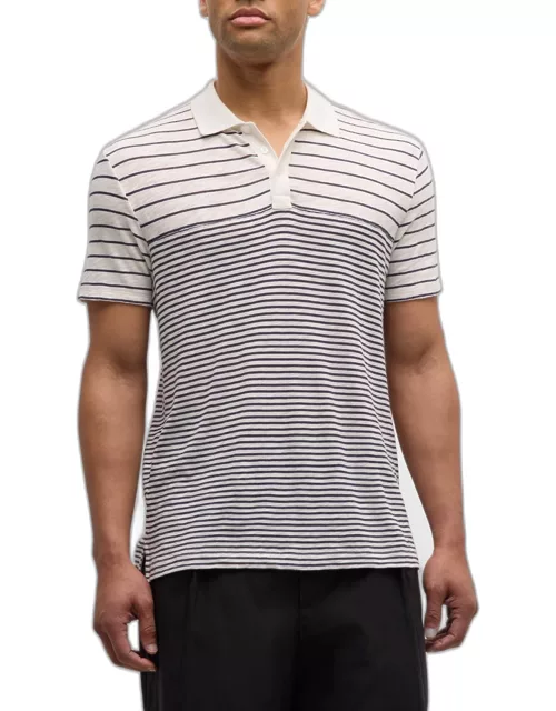 Men's Striped Slub Jersey Polo Shirt