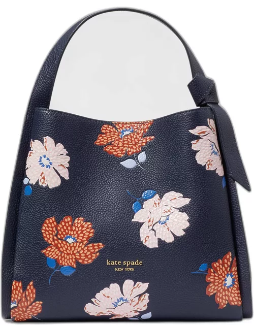 knott medium floral-embossed leather tote bag