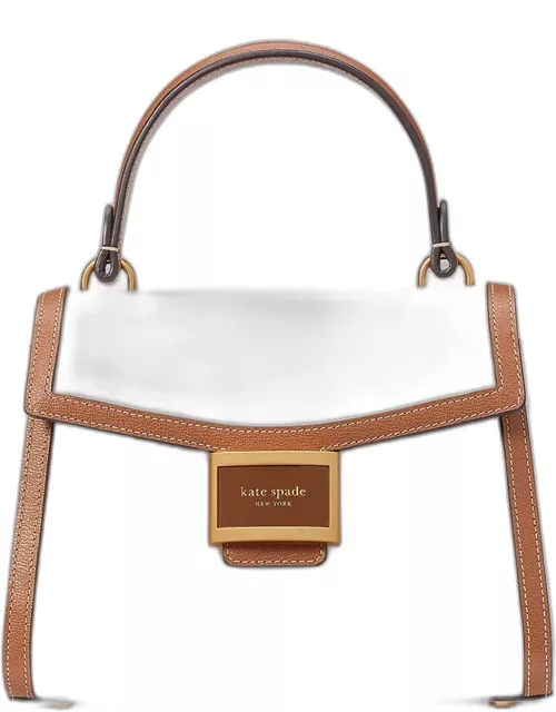 katy small colorblock leather top-handle bag