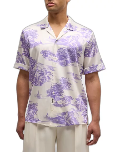 Men's Brenden Island Silk Button-Front Shirt