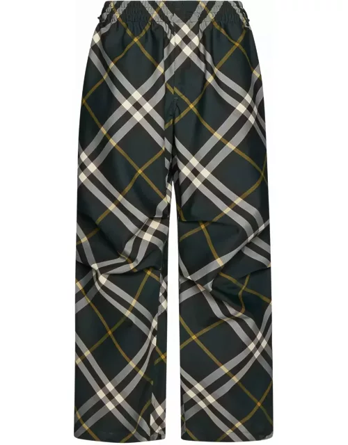 Burberry Wide-leg Equestrian Knight Motif Checked Trouser