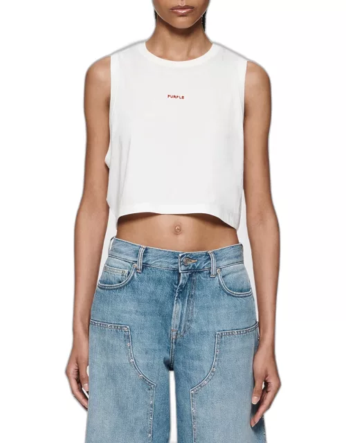 Logo Cropped Jersey Muscle Tee