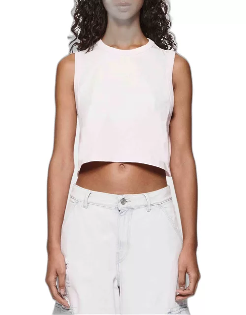 Logo Cropped Jersey Muscle Tee