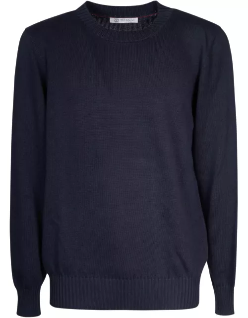 Brunello Cucinelli Rib Trim Knit Plain Sweatshirt