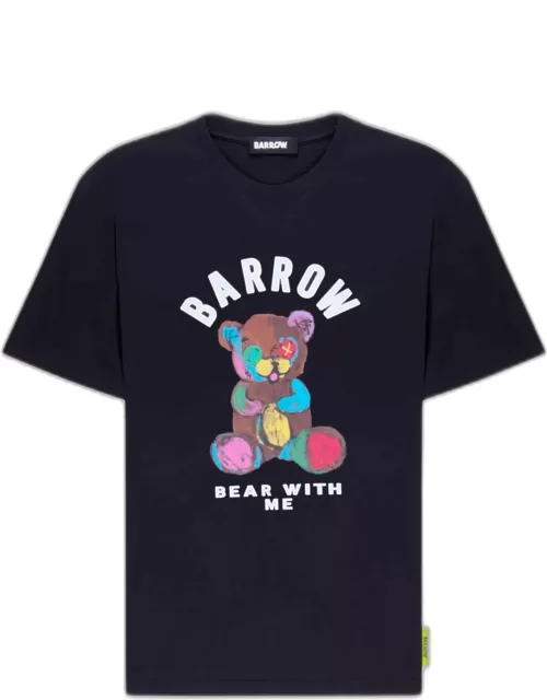 Barrow Jersey T-shirt Unisex Black cotton t-shirt with Teddy bear front print
