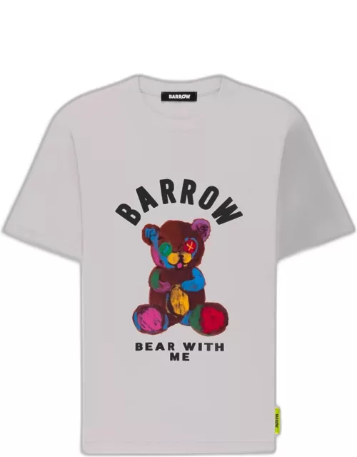 Barrow Jersey T-shirt Unisex Off white cotton t-shirt with Teddy bear front print