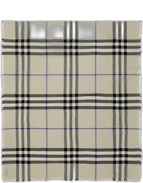 Giant Check Wool Scarf
