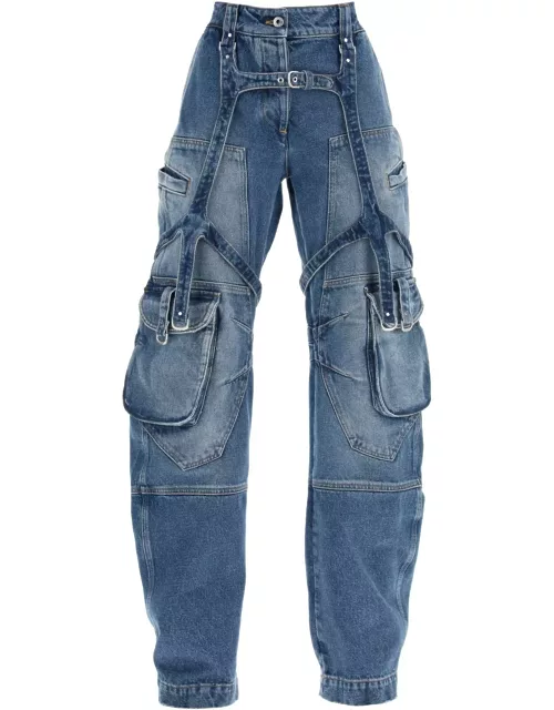 OFF-WHITE cargo jeans with harness detail