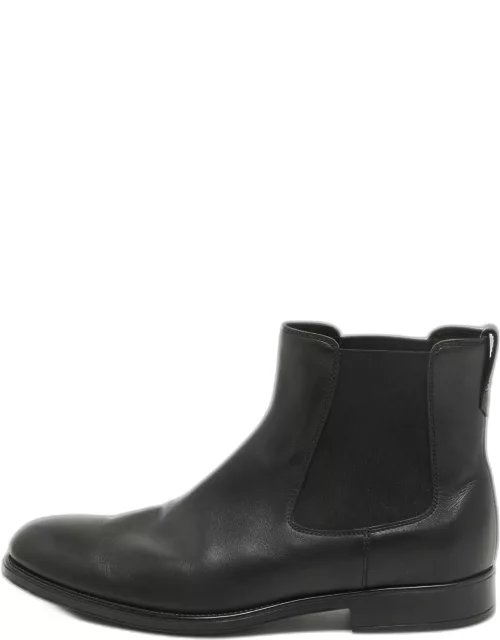 Tod's Black Leather Ankle Length Boot