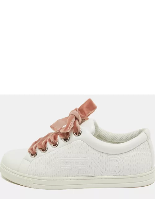 Fendi White Leather Low Top Sneaker