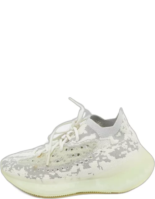 Yeezy x Adidas Grey/White Knit Fabric Boost 380 Alien Sneaker