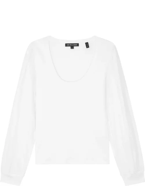 Veronica Beard Anabel Stretch-cotton top - White - L (UK14 / L)