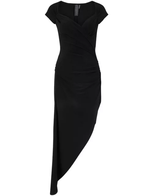 Norma Kamali Ruched Stretch-jersey Midi Dress - Black - L (UK14 / L)