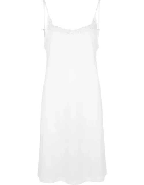 Hanro Michelle Lace-trimmed Cotton Slip Dress - White