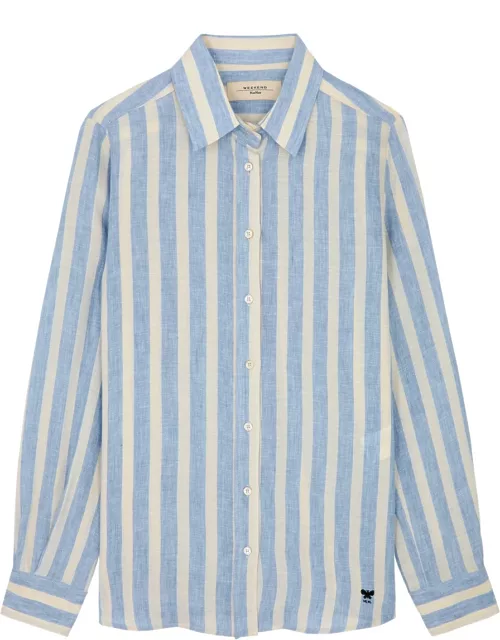 Max Mara Weekend Lari Striped Linen Shirt - Blue - 10 (UK10 / S)