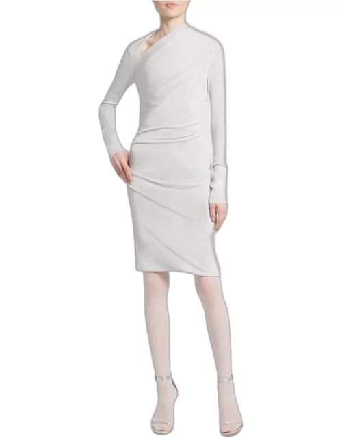 Metallic Ruched Jersey Mini Dres