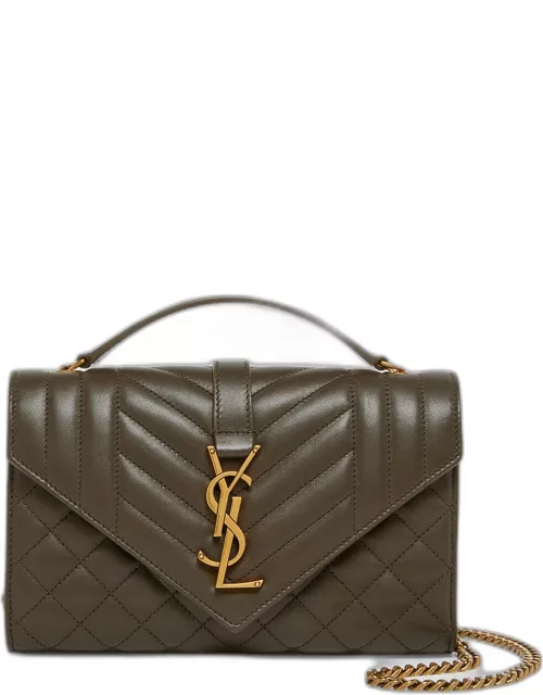 Envelope Triquilt Small YSL Shoulder Bag in Smooth Leather