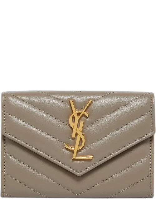 YSL Monogram Small Flap Wallet in Smooth Leather