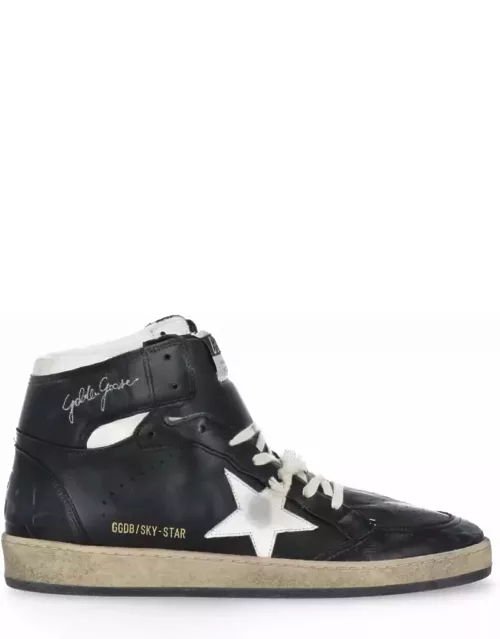 Golden Goose Sky Star Sneakers In Black Leather