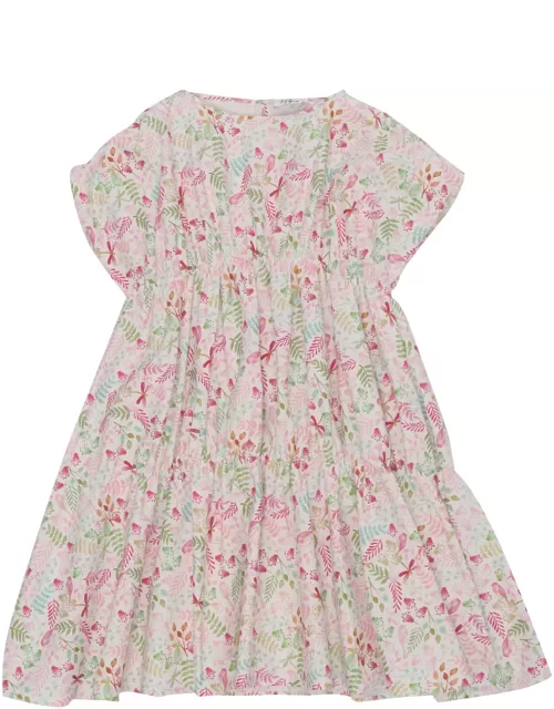 Il Gufo Floral Dress With Flounce
