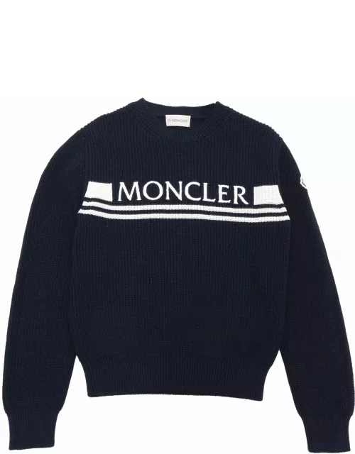 Moncler Blue Ribbed Sweater