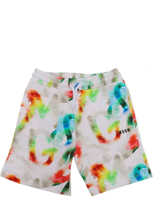 MSGM Bermuda Shorts With All-over Print