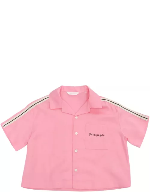 Palm Angels Pink Cropped Shirt