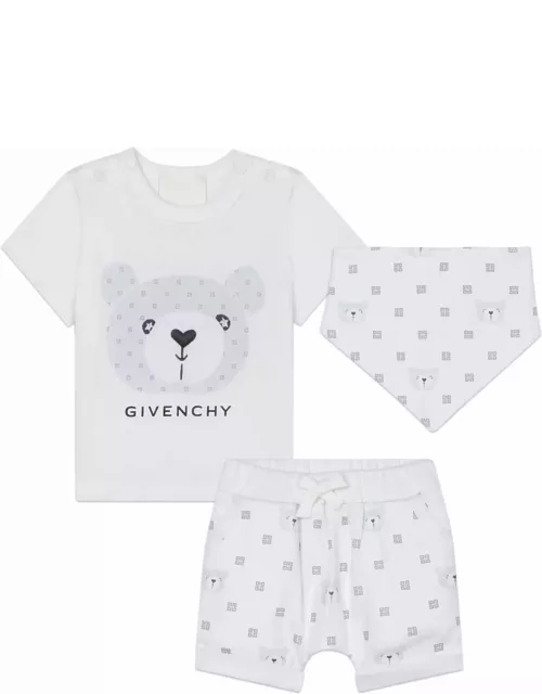 Givenchy Set With Printed Cotton T-shirt, Shorts And Bandana