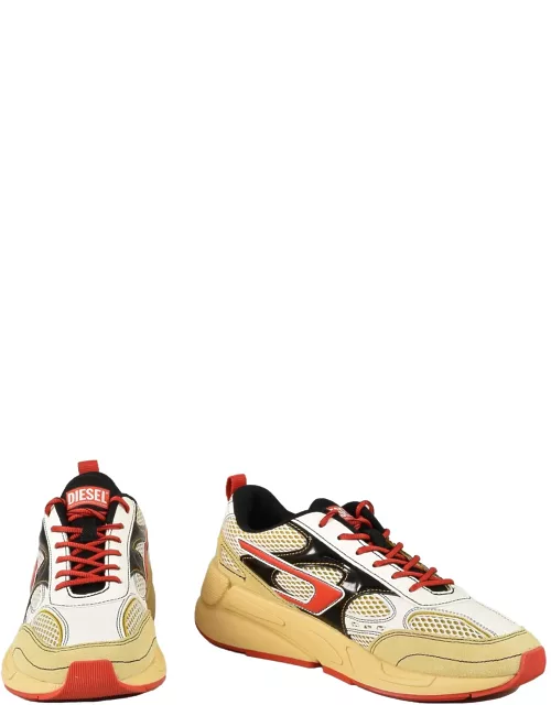 Diesel Mens White / Red Sneaker