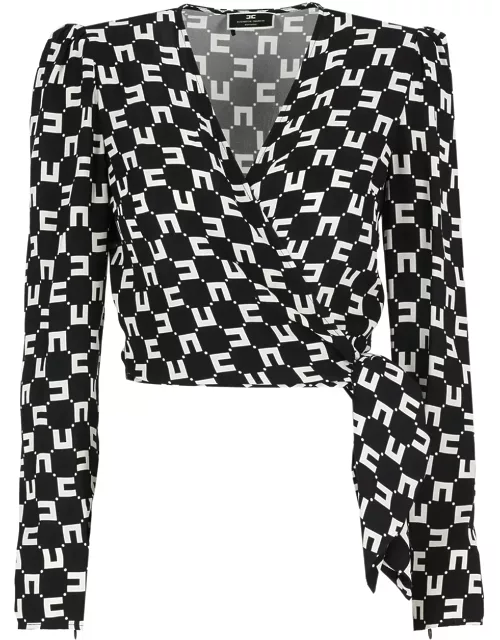 Elisabetta Franchi Cropped Shirt With Bow